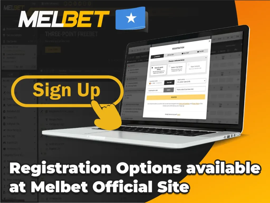 Registration Options available at Melbet Official Site